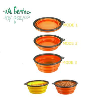 wholesale custom collapsible foldable silicone pet dog cat water food travel bowl