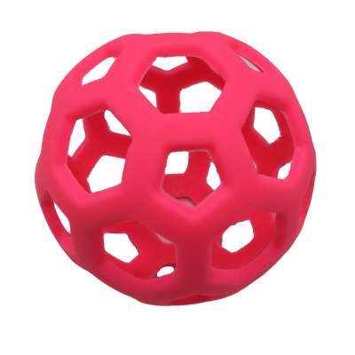 Custom Colorful Toy Dispensing Dog Ball Silicone hollow teeth Treat ball